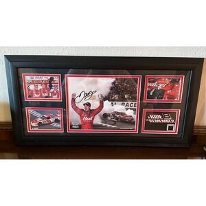 Dale Earnhardt Jr Signed Framed NASCAR Collectible With Used Tire 24'' x 12''